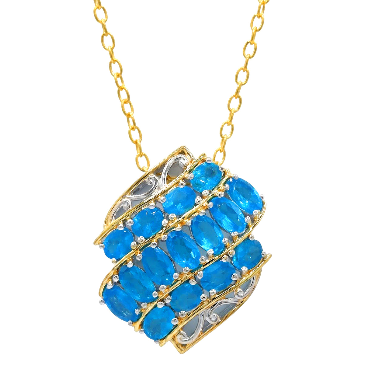 Gems en Vogue 24K Palladium Silver 3.34ctw Neon Apatite Pendant