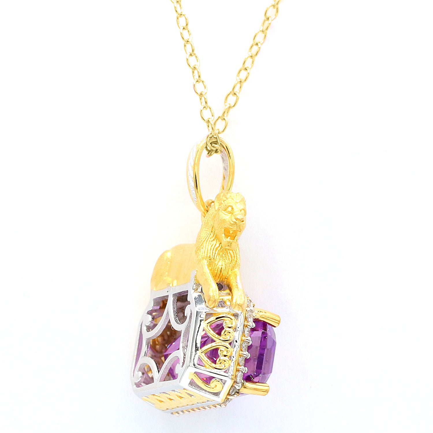 Limited Edition Gems en Vogue Luxe, One-of-a-Kind 16.64ctw Martha Rocha 5A Kunzite & White Zircon Griffin Pendant