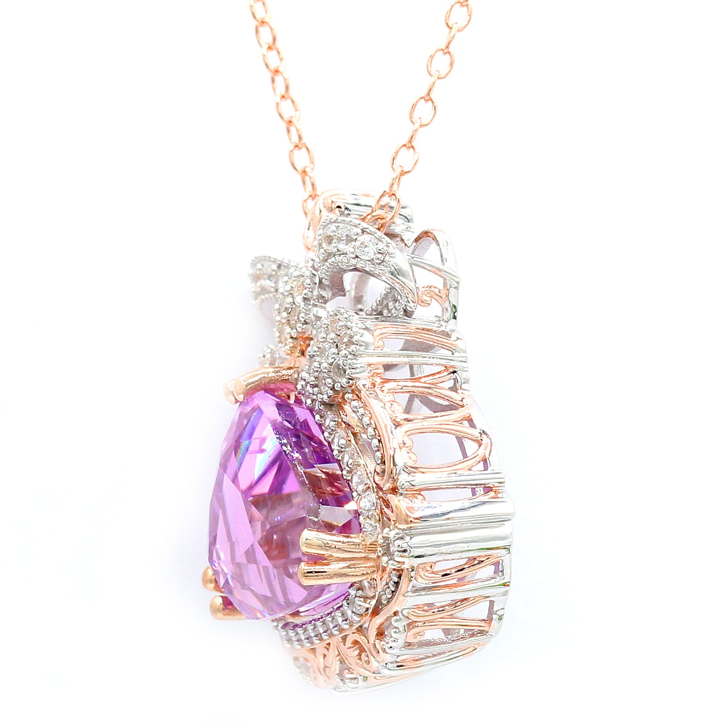 Limited Edition Gems en Vogue Luxe, One-of-a-Kind 17.91ctw Martha Rocha 5A Kunzite & White Zircon Pendant