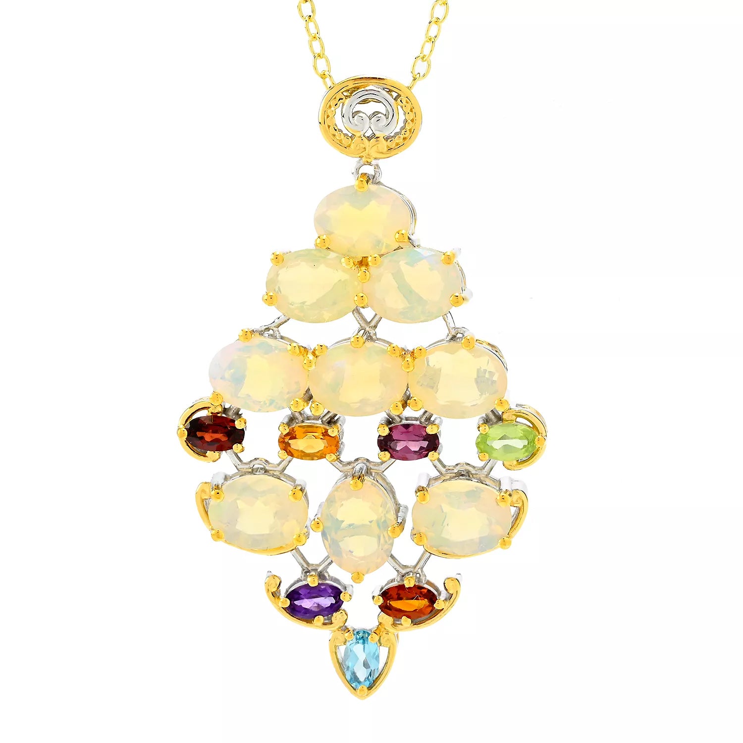 Gems en Vogue Ethiopian Opal & Multi Gemstones Pendant