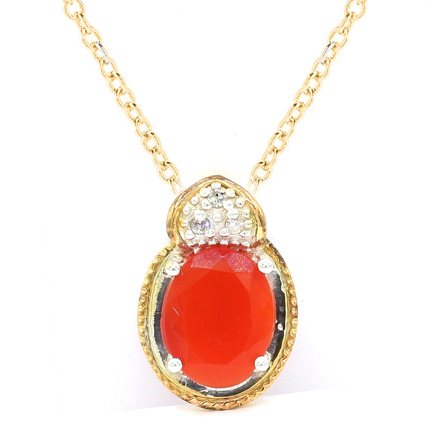 Michael's Originals One-of-a-kind 3.05ctw Fire Opal & Diamond Pendant