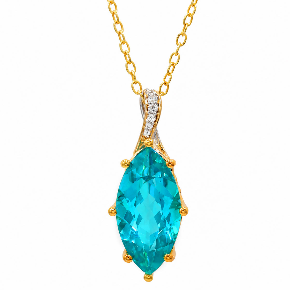 Gems en Vogue One-of-a-Kind 24K Palladium Silver 9.09ctw Paraiba Topaz & White Zircon Pendant