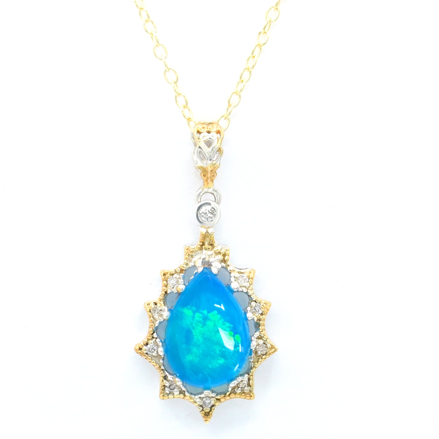 Michael's Originals One-of-a-kind Paraiba Opal & Diamond Pendant