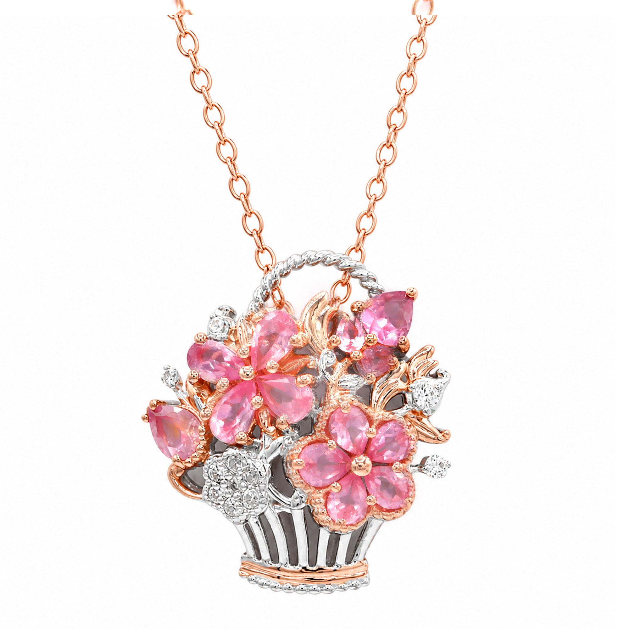 Gems en Vogue 18K Palladium Silver 2.70ctw Pink Spinel & White Zircon