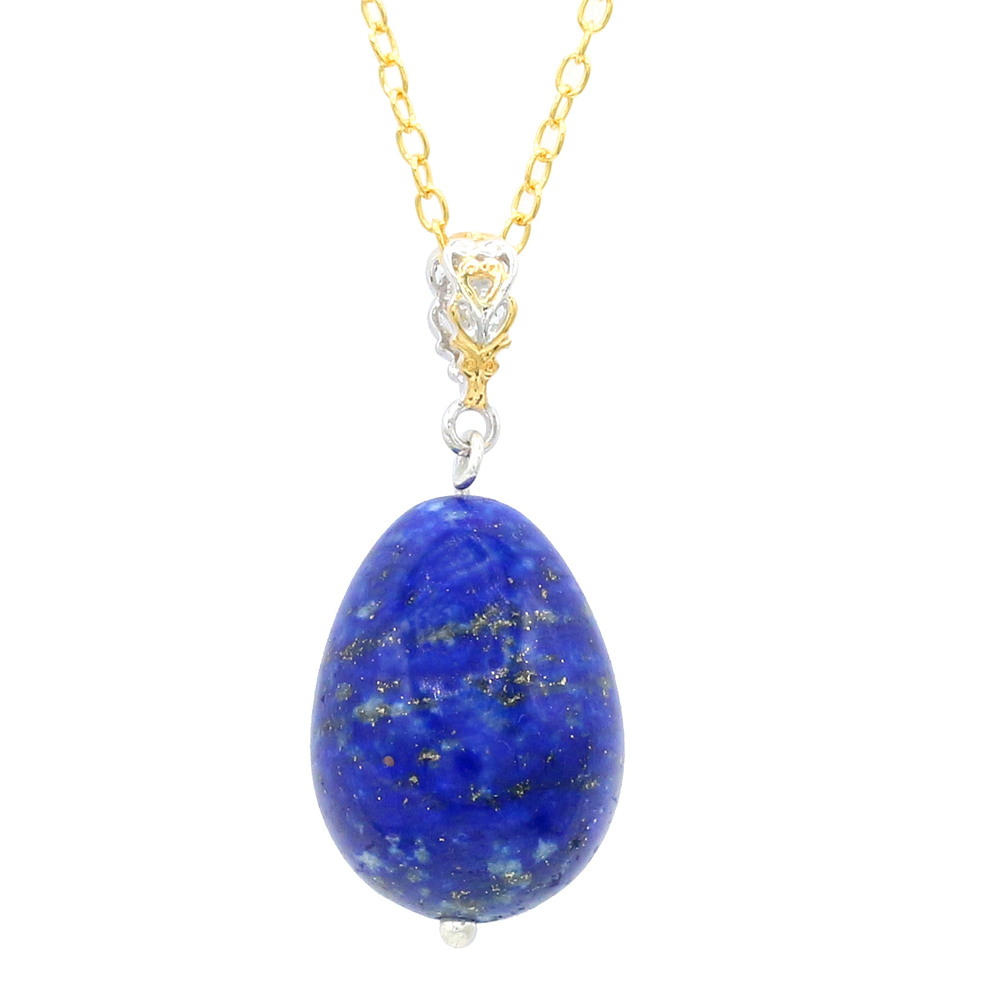 Gems en Vogue 24K Palladium Silver Lapis Bead Drop Pendant