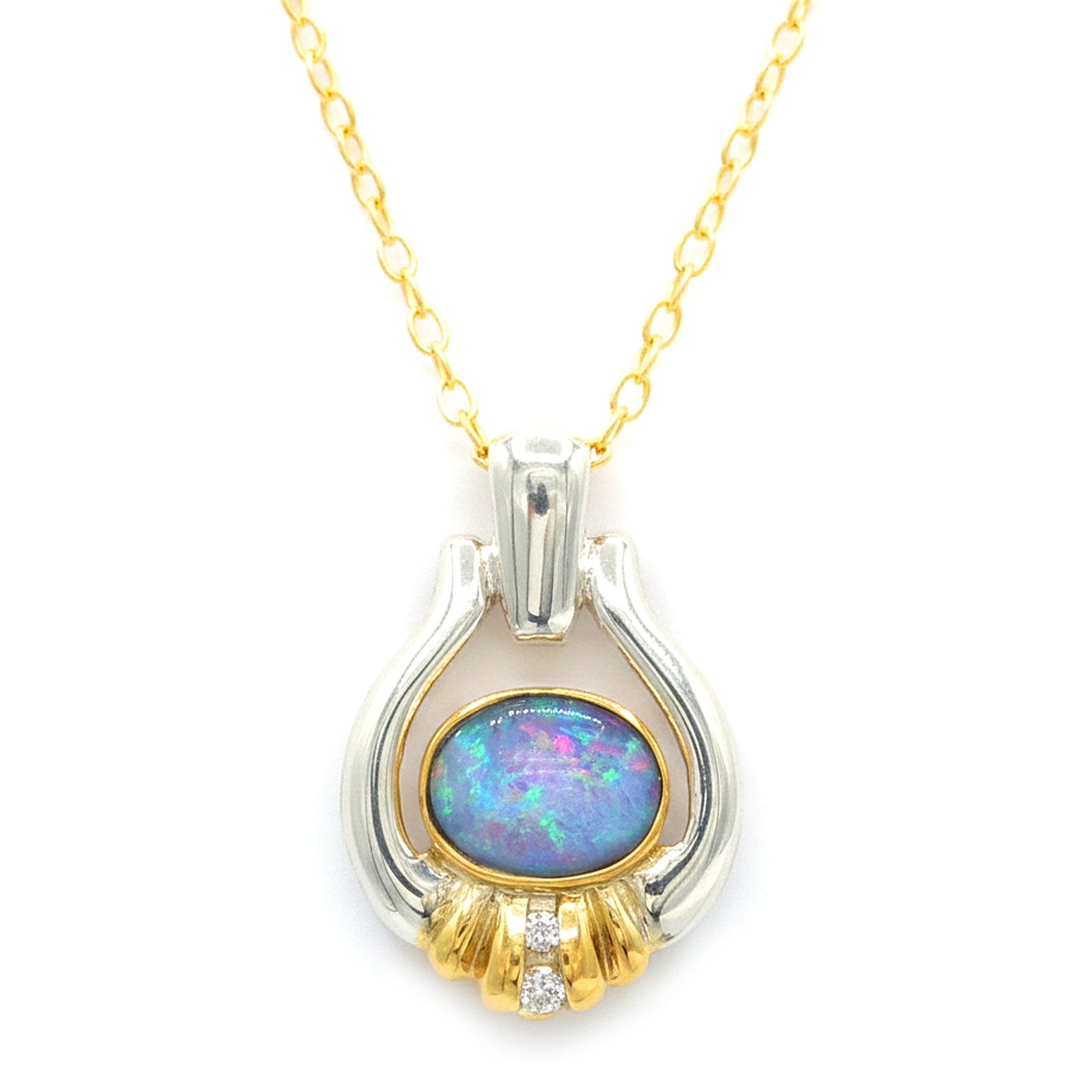 Michael's Originals One-of-a-kind Australian Opal & Diamond Pendant