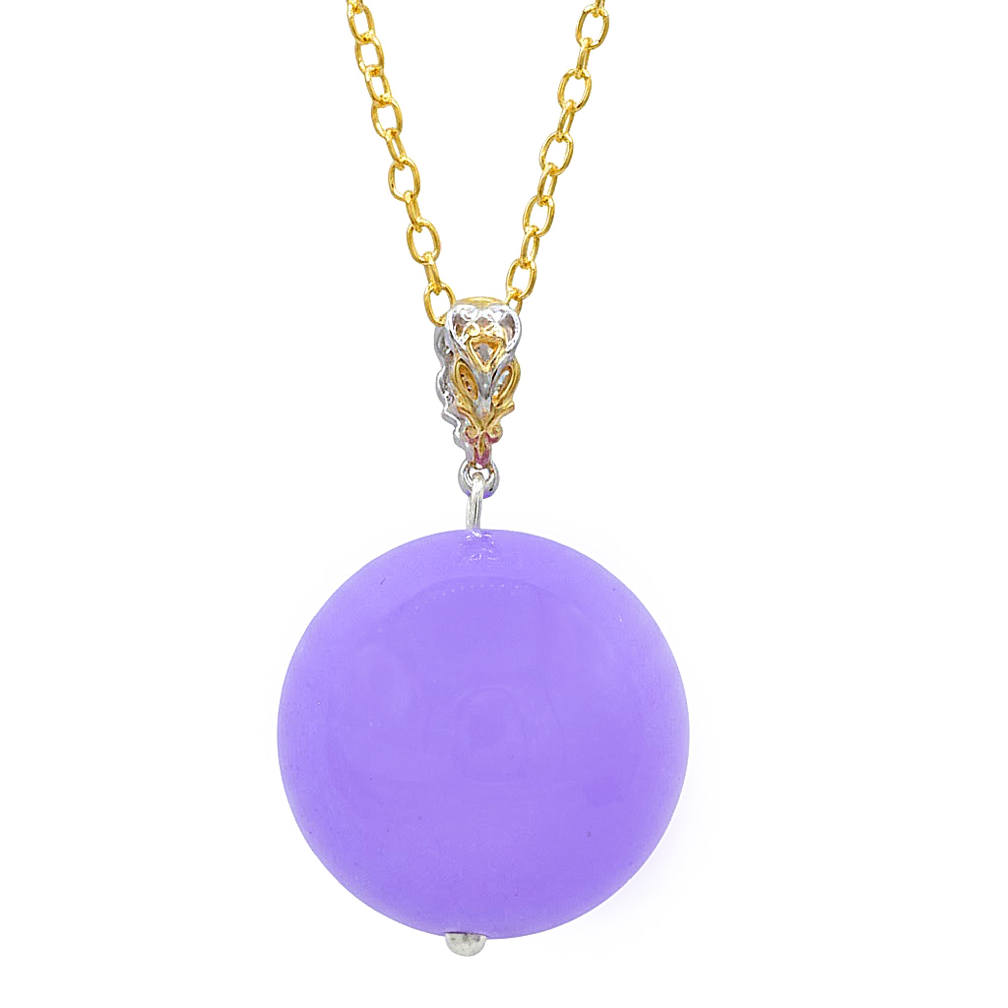 Gems en Vogue 24K Palladium Silver Lavender Quartz Bead Drop Pendant