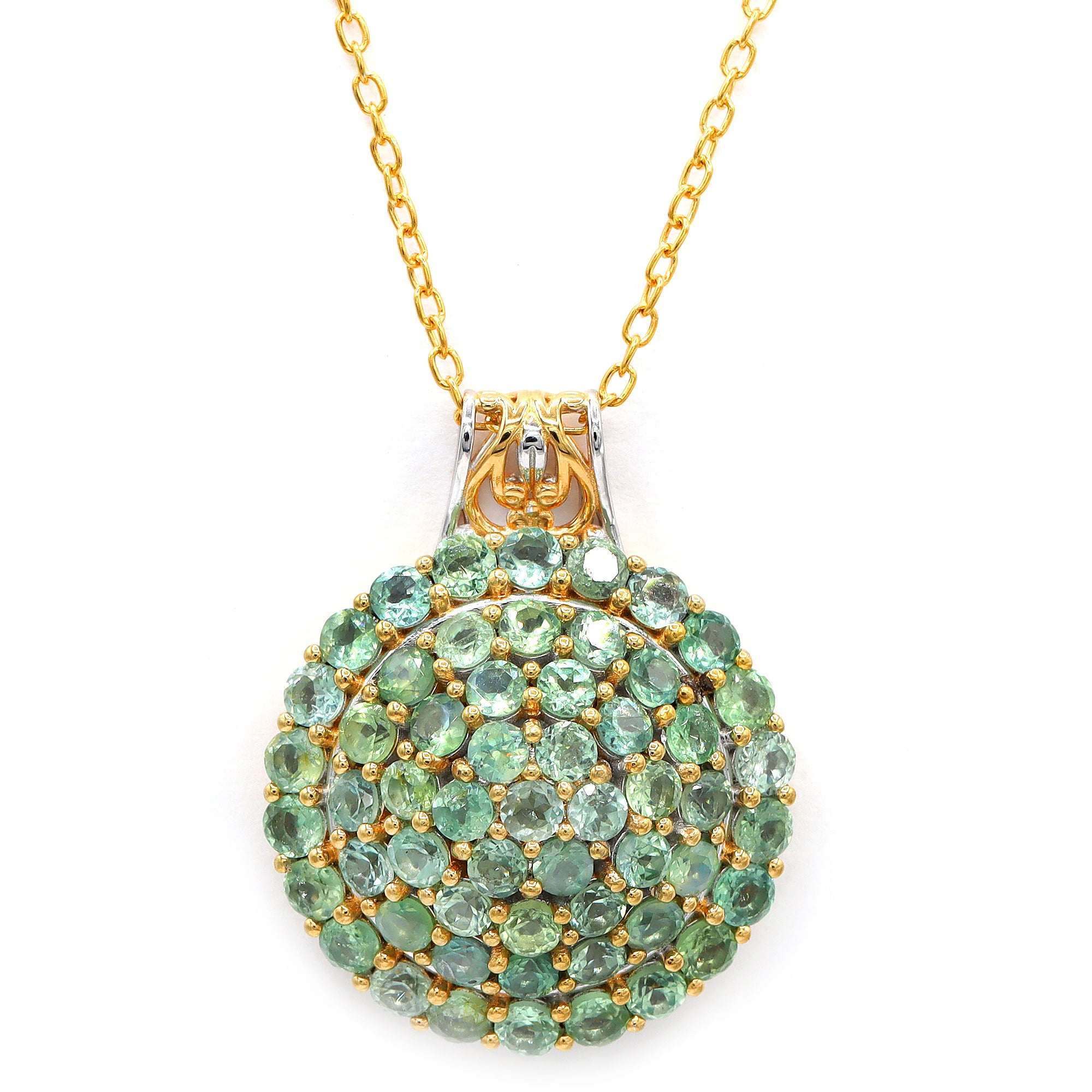 Couture Gems One-of-a-Kind 24K Palladium Silver 6.04ctw Alexandrite Cluster Pendant