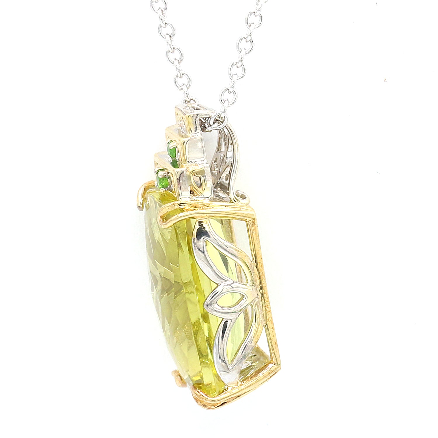 Gems en Vogue 8.77ctw Ouro Verde & Chrome Diopside Pendant