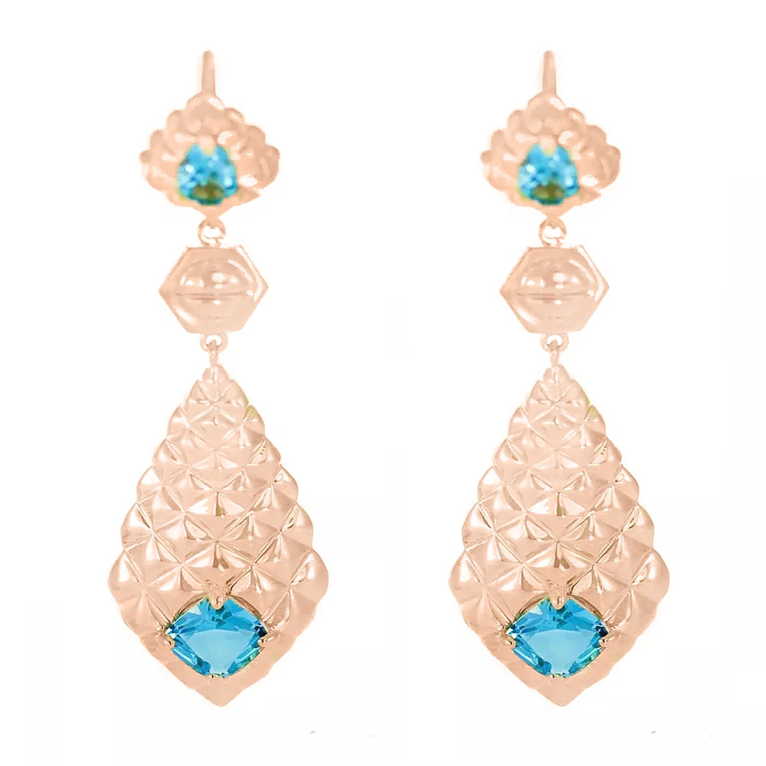 Dr. Robi 7.16ctw London Blue Topaz Drop Earrings