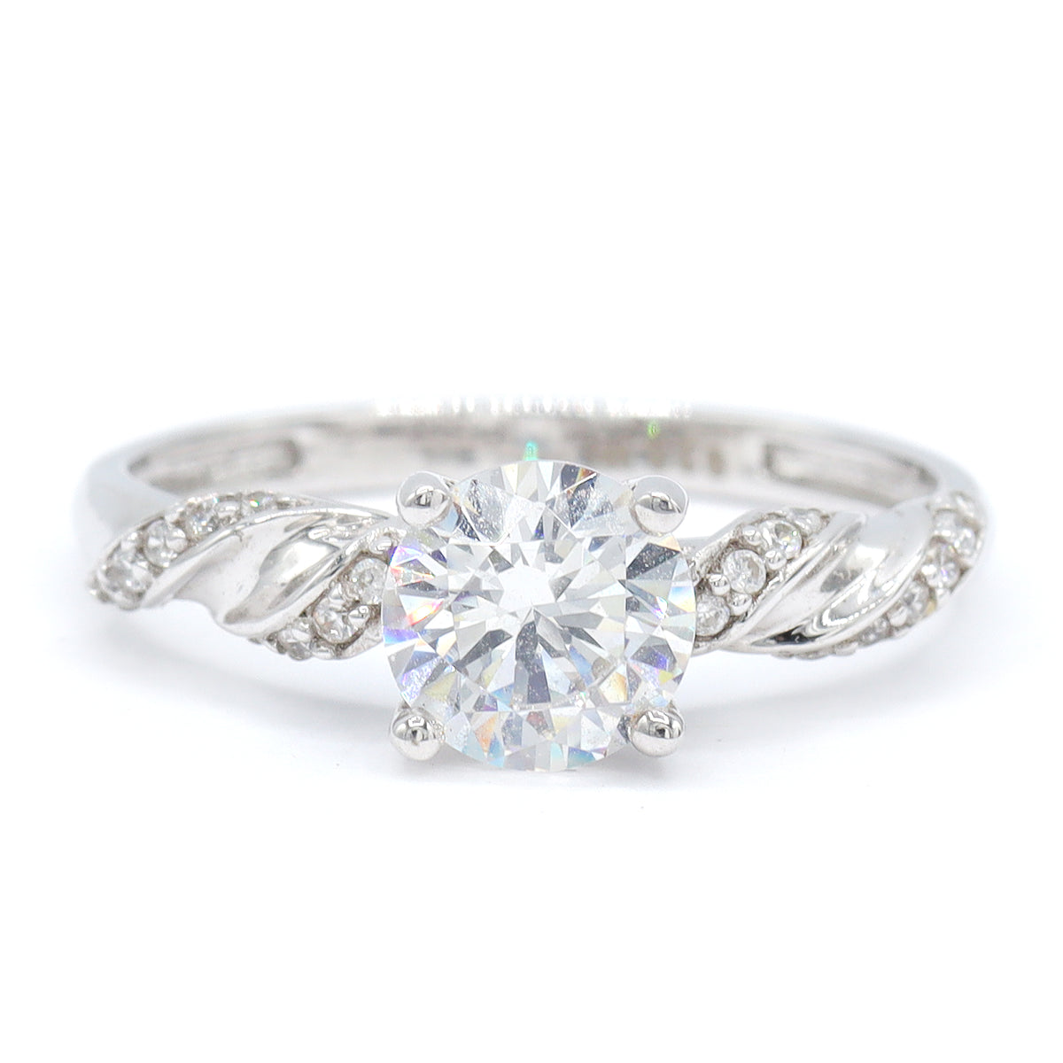 Signity Sterling Silver Cubic Zirconia Solitaire Ring CANNOT BE RESIZE