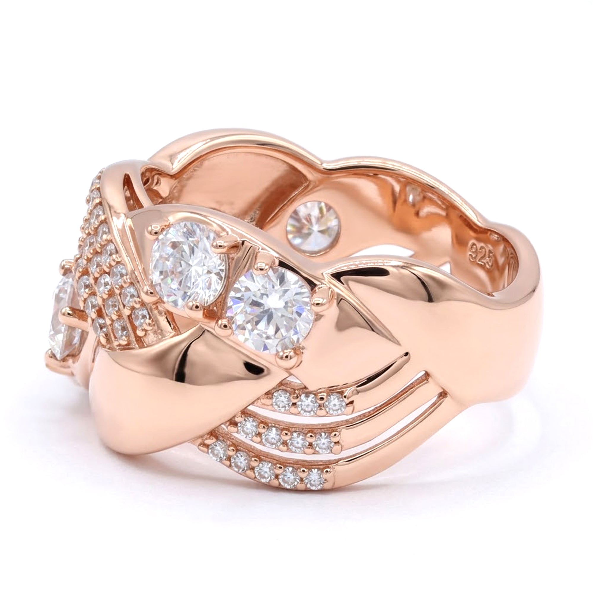 Signity Sterling Silver Cubic Zirconia Braided Ring CANNOT BE RESIZED