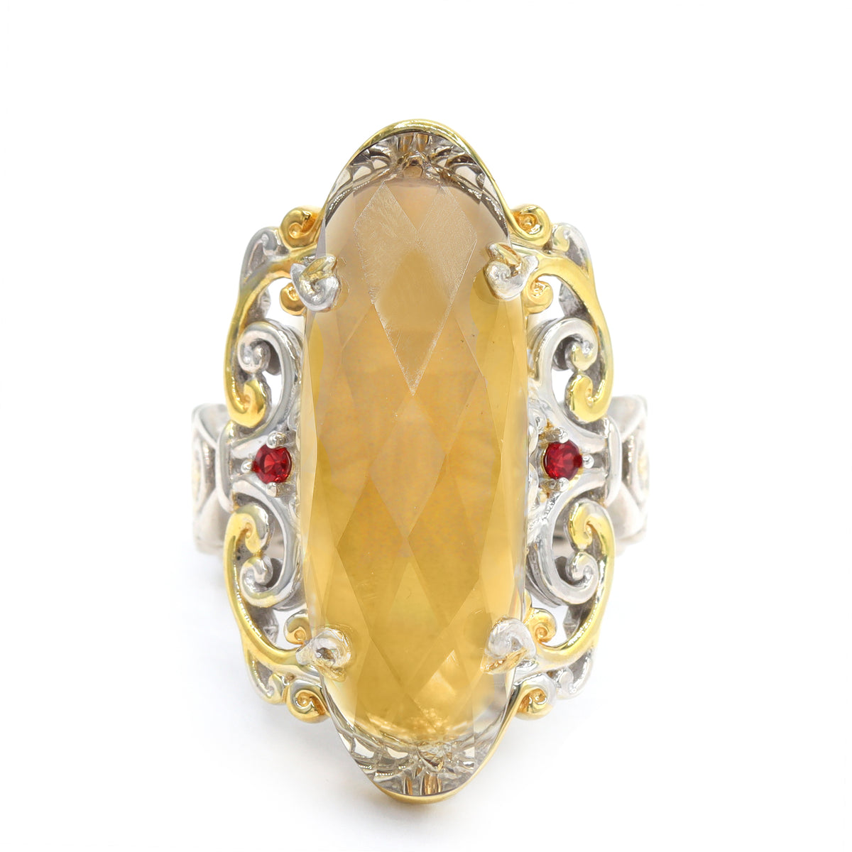 Gems en Vogue Citrine & Orange Sapphire Ring