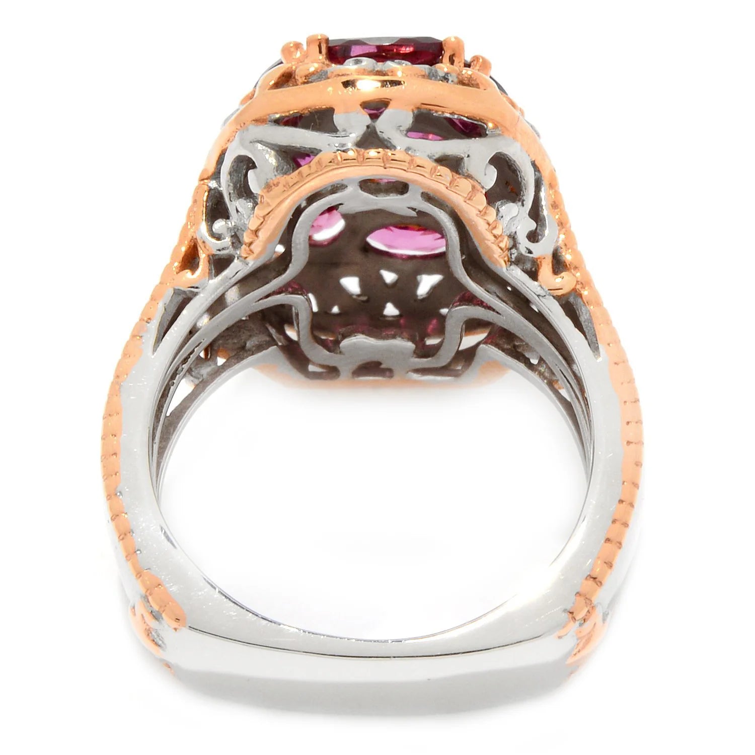 Gems en Vogue 2.06ctw Multi Shape Rhodolite Cluster Ring