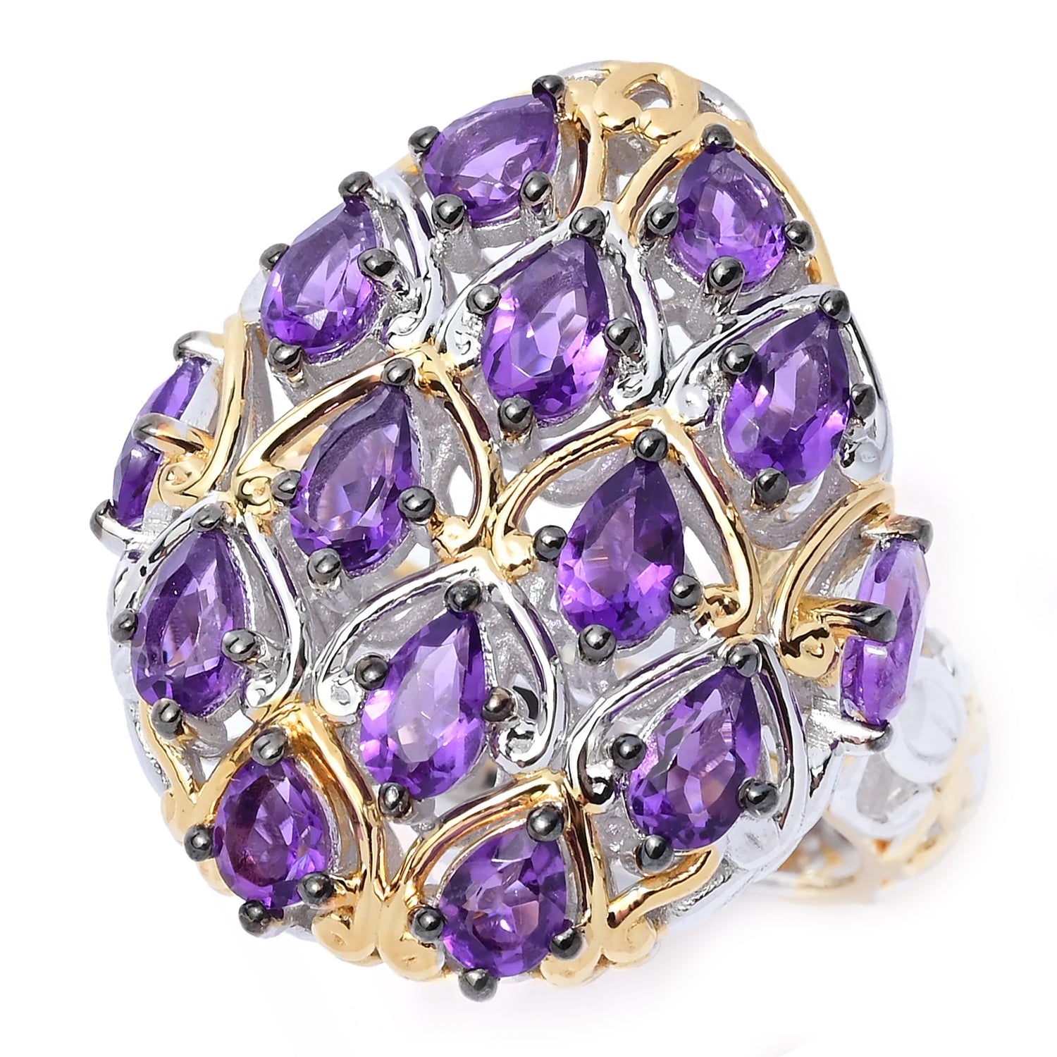 Gems en Vogue 2.56ctw Amethyst Egg Ring