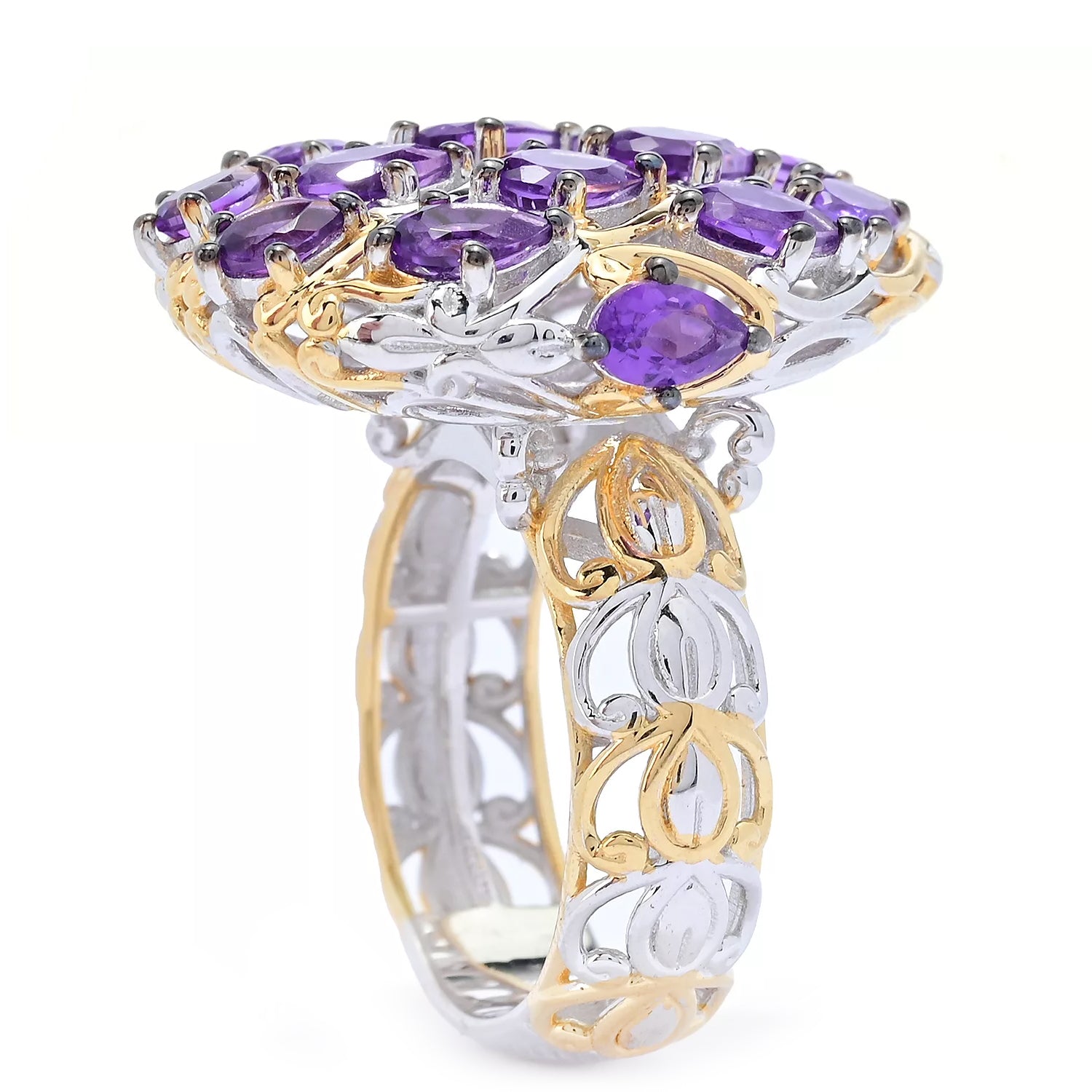 Gems en Vogue 2.56ctw Amethyst Egg Ring