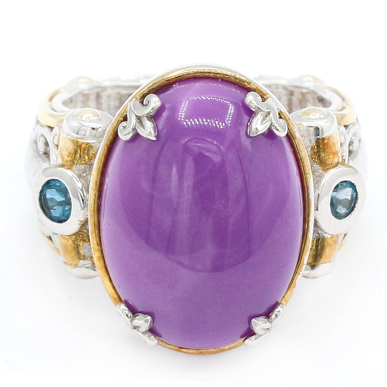 Gems en Vogue One-of-a-kind Phosphosiderite & London Blue Topaz Ring