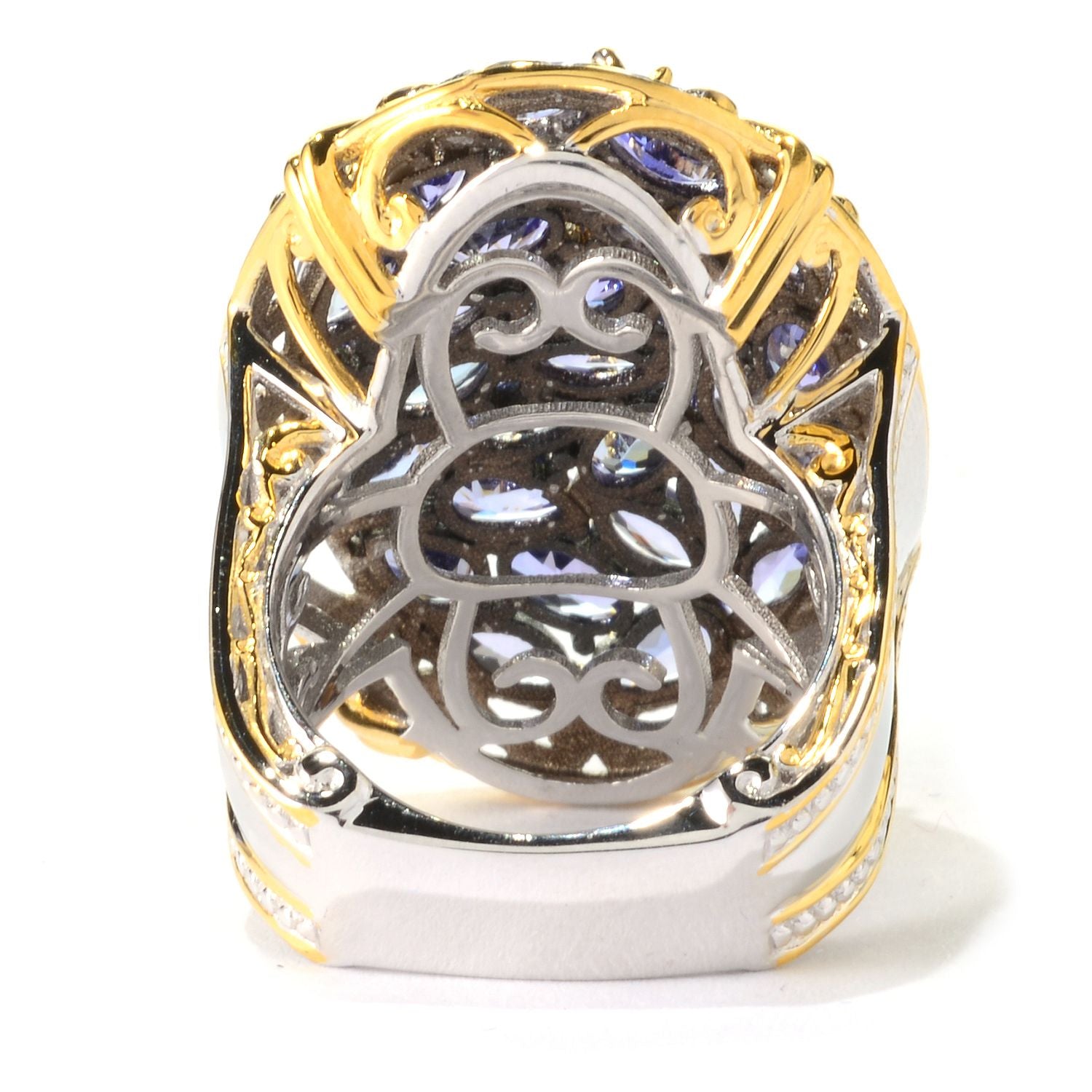 Gems en Vogue 1.53ctw Multi Shape Chrome Diopside Cluster Ring