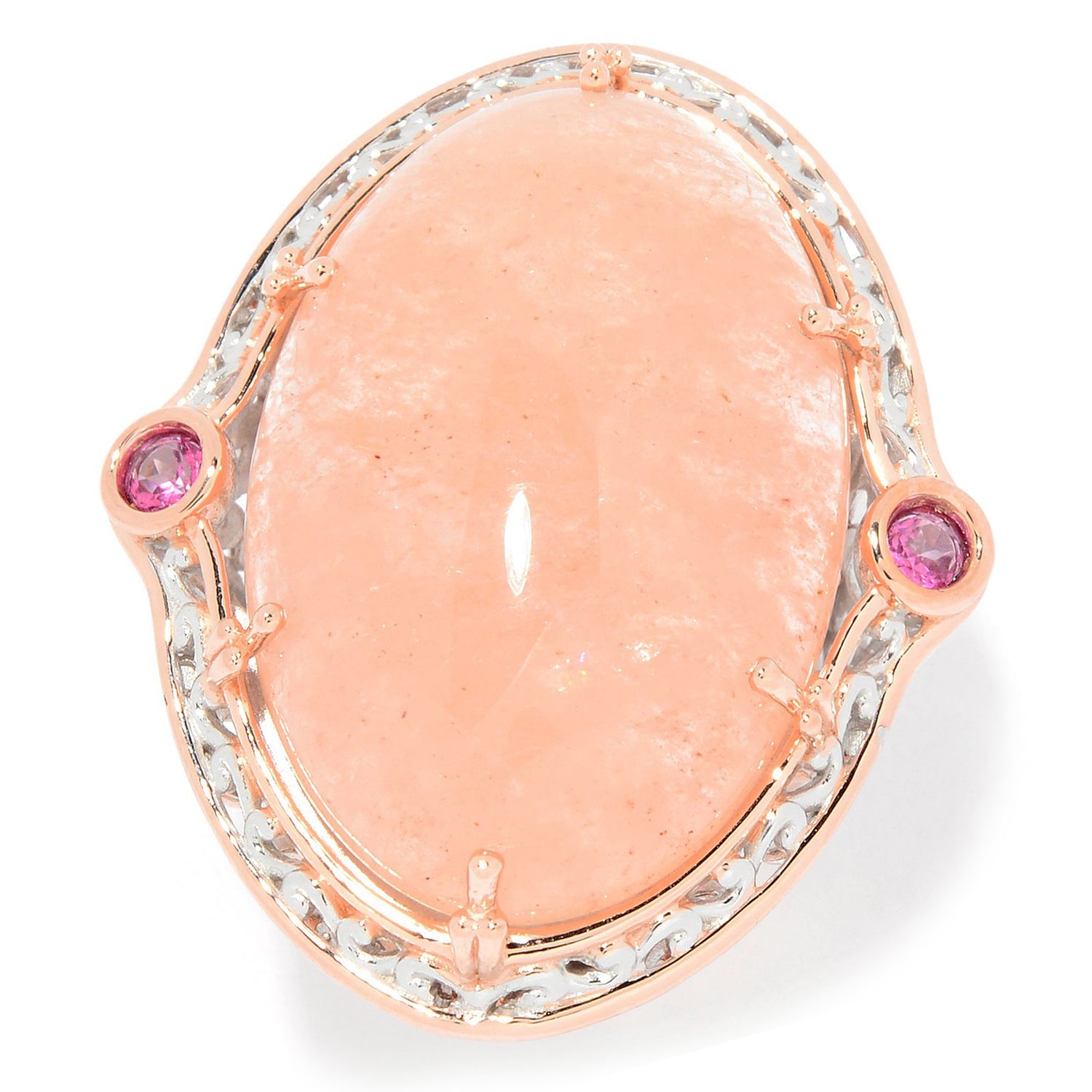 Gems en Vogue Morganite Cabochon & Pink Topaz Ring