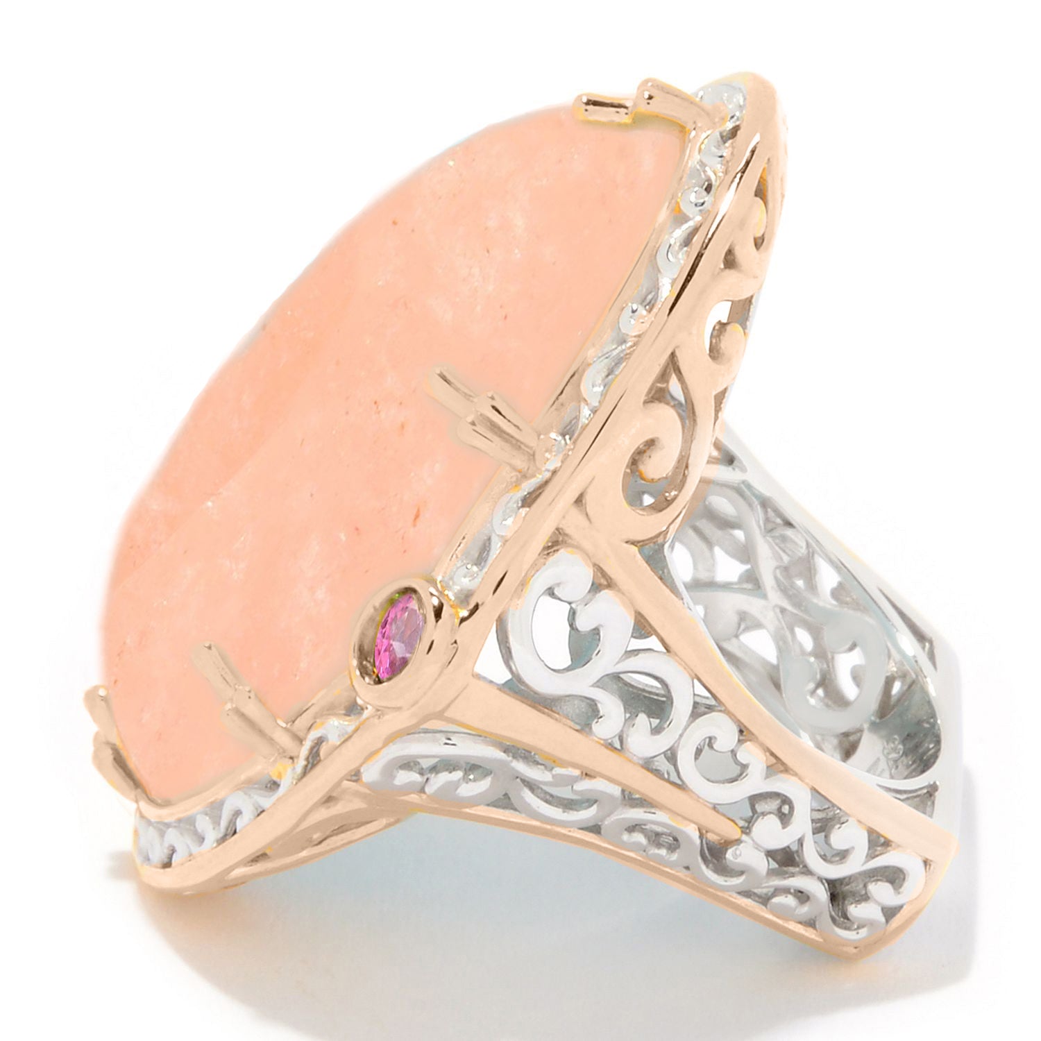 Gems en Vogue Morganite Cabochon & Pink Topaz Ring