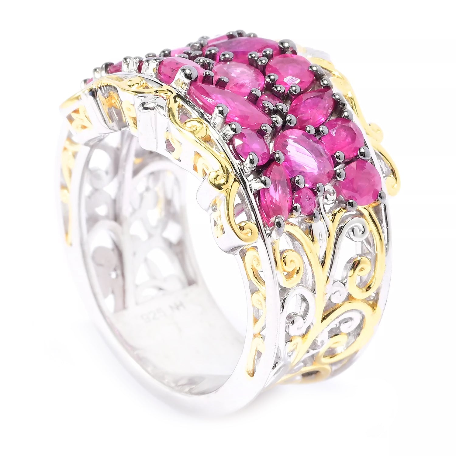 Gems en Vogue 2.78ctw Burmese Ruby Cluster Ring