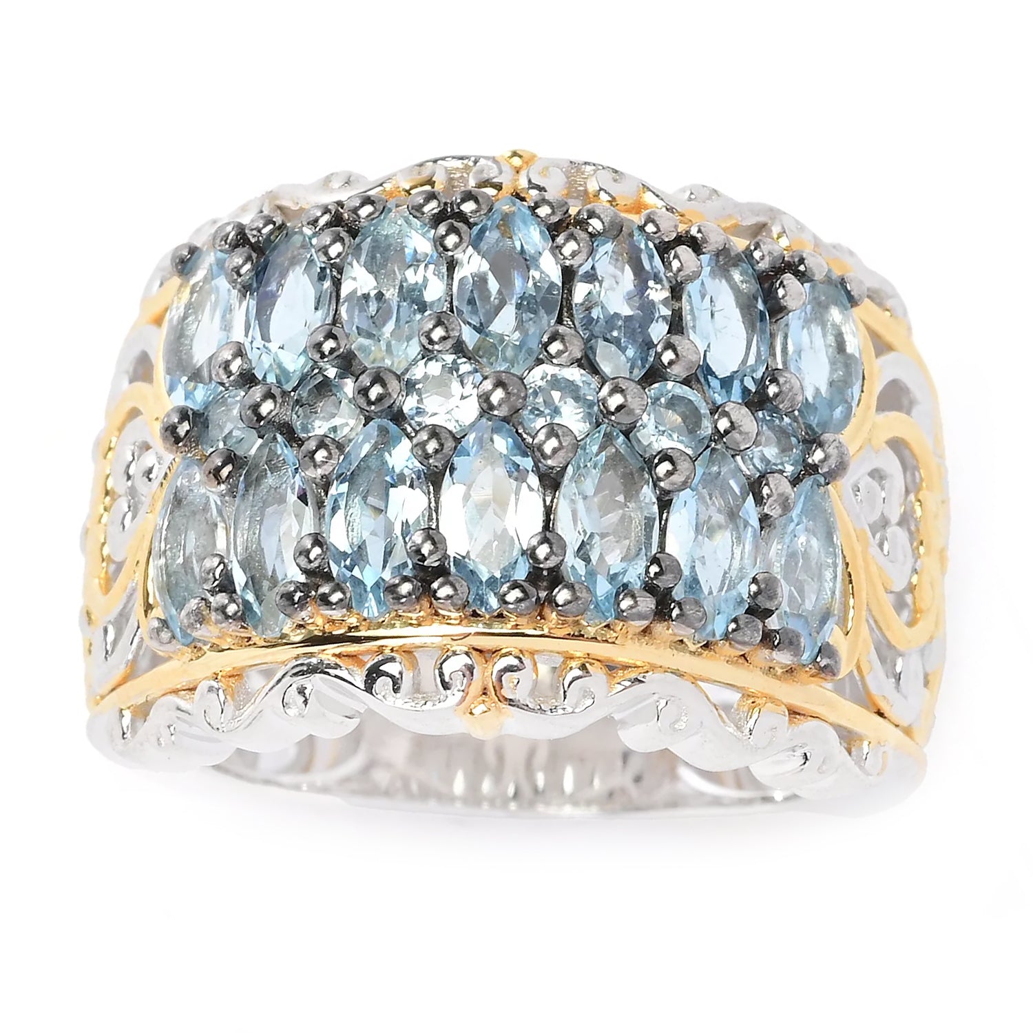 Gems en Vogue 1.90ctw Tanzanian Aquamarine Band Ring