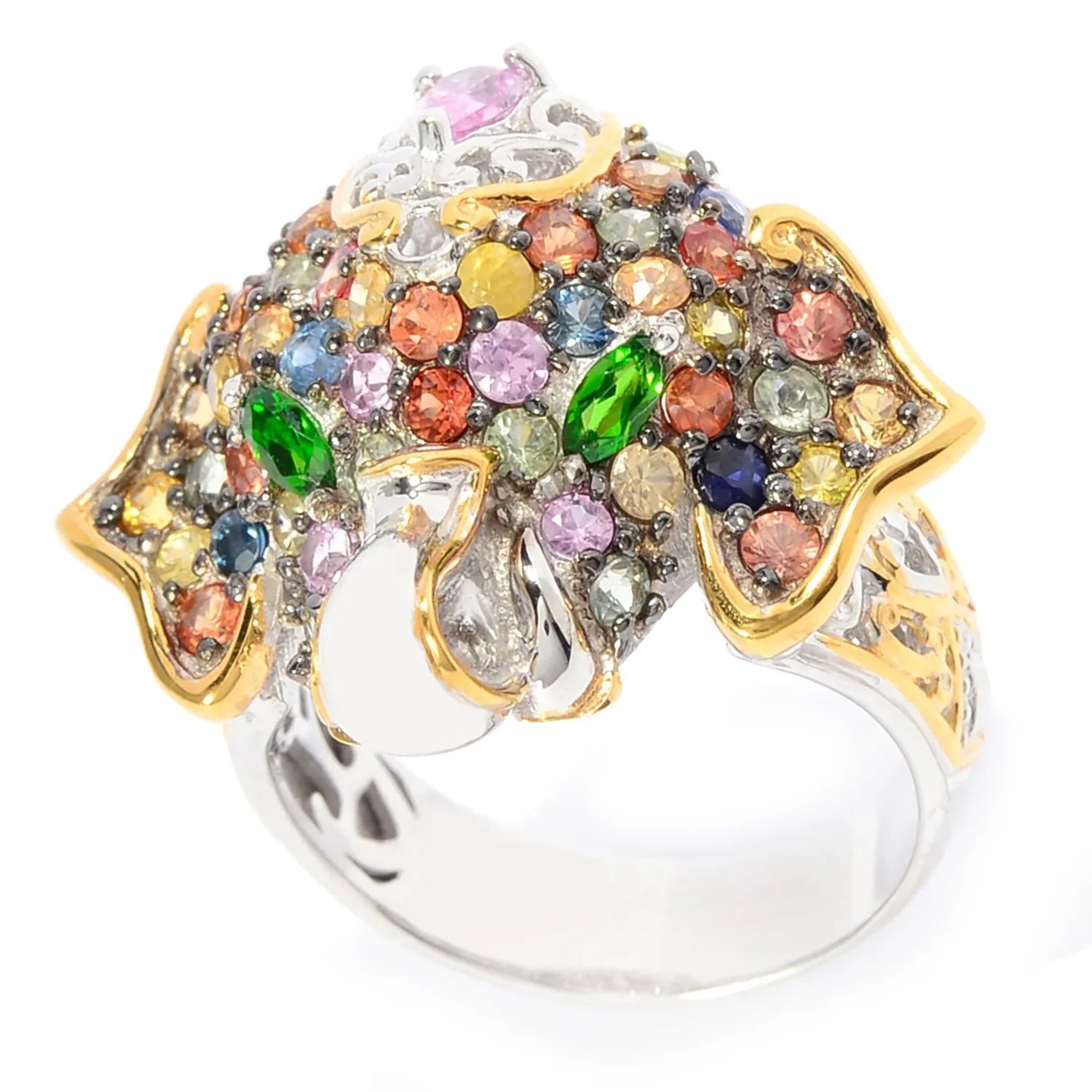 Gems en Vogue 3.14 Multisapphire Elephant Ring