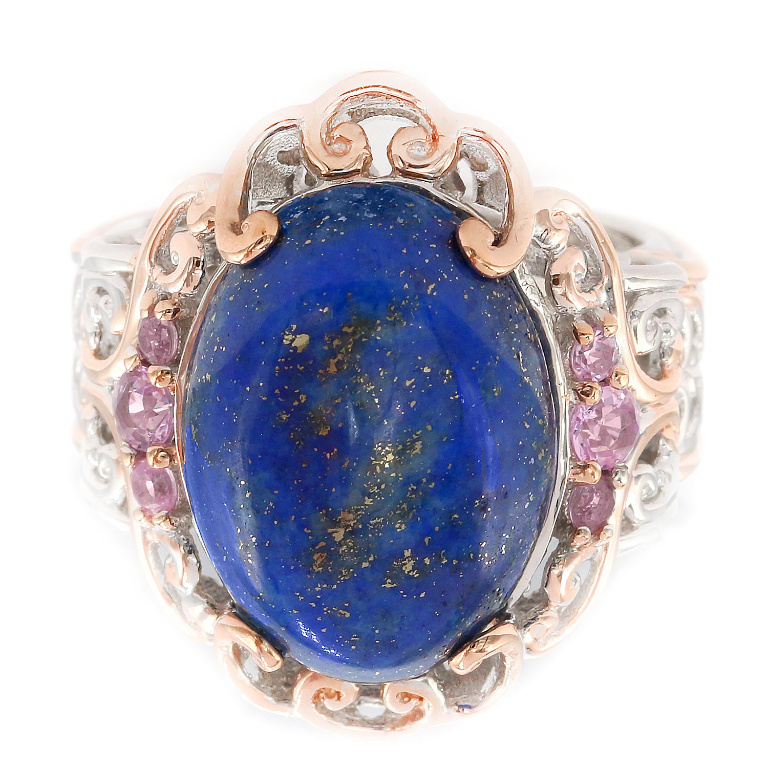 Gems en Vogue Lapis & Pink Sapphire Ring