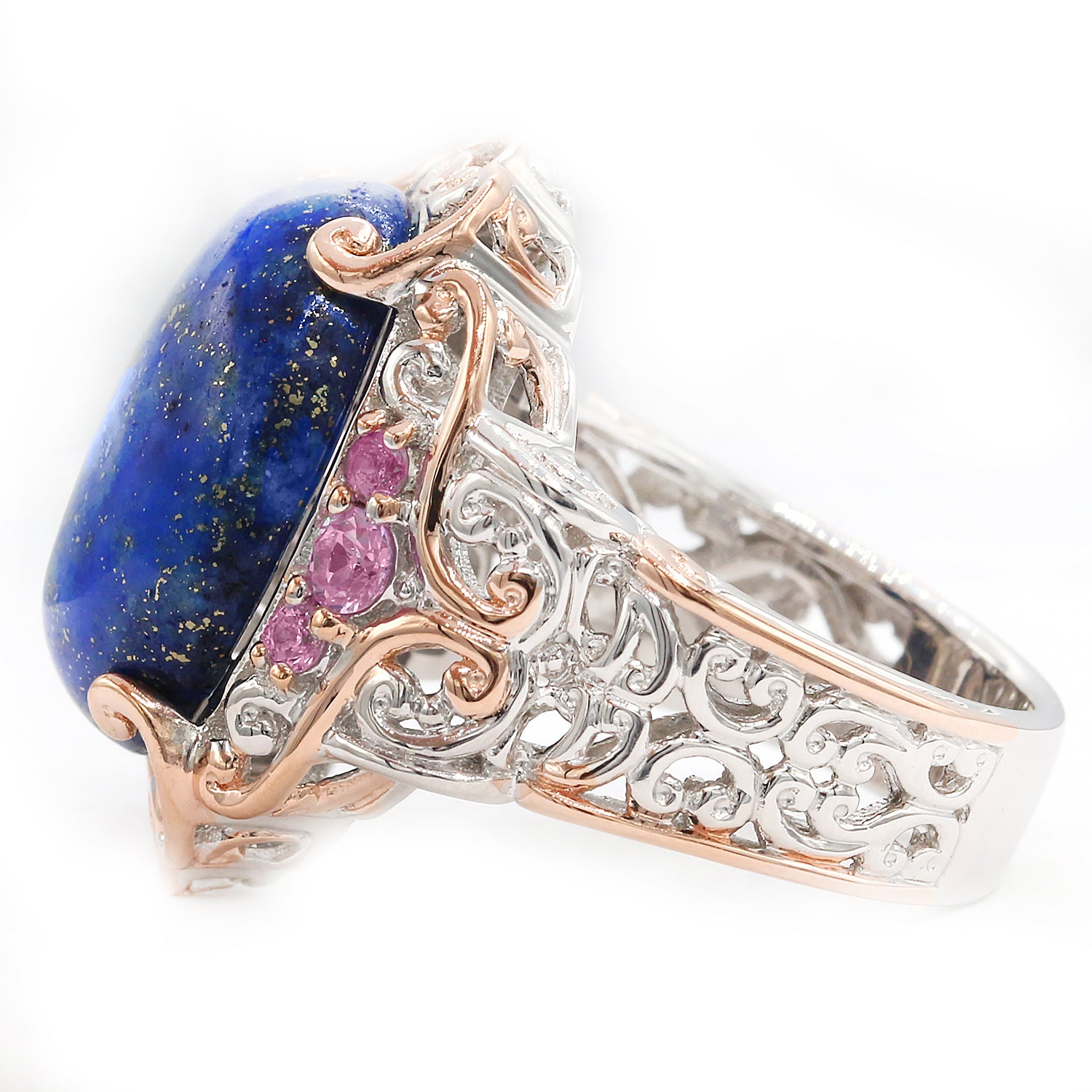 Gems en Vogue Lapis & Pink Sapphire Ring