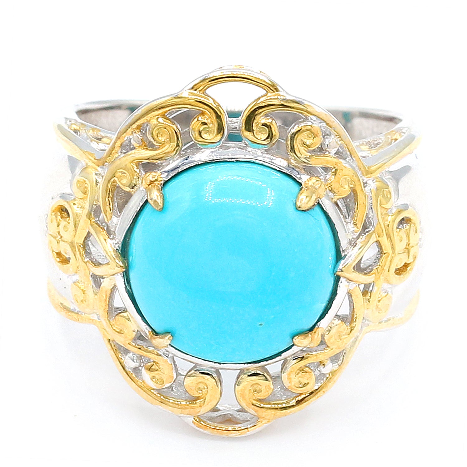 Gems en Vogue Round Kingman Turquoise Ring