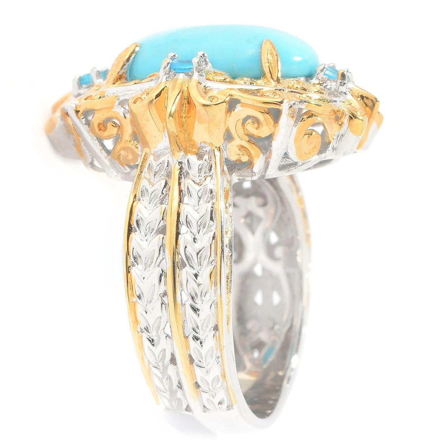 Gems en Vogue Princess Turquoise & Neon Apatite Ring