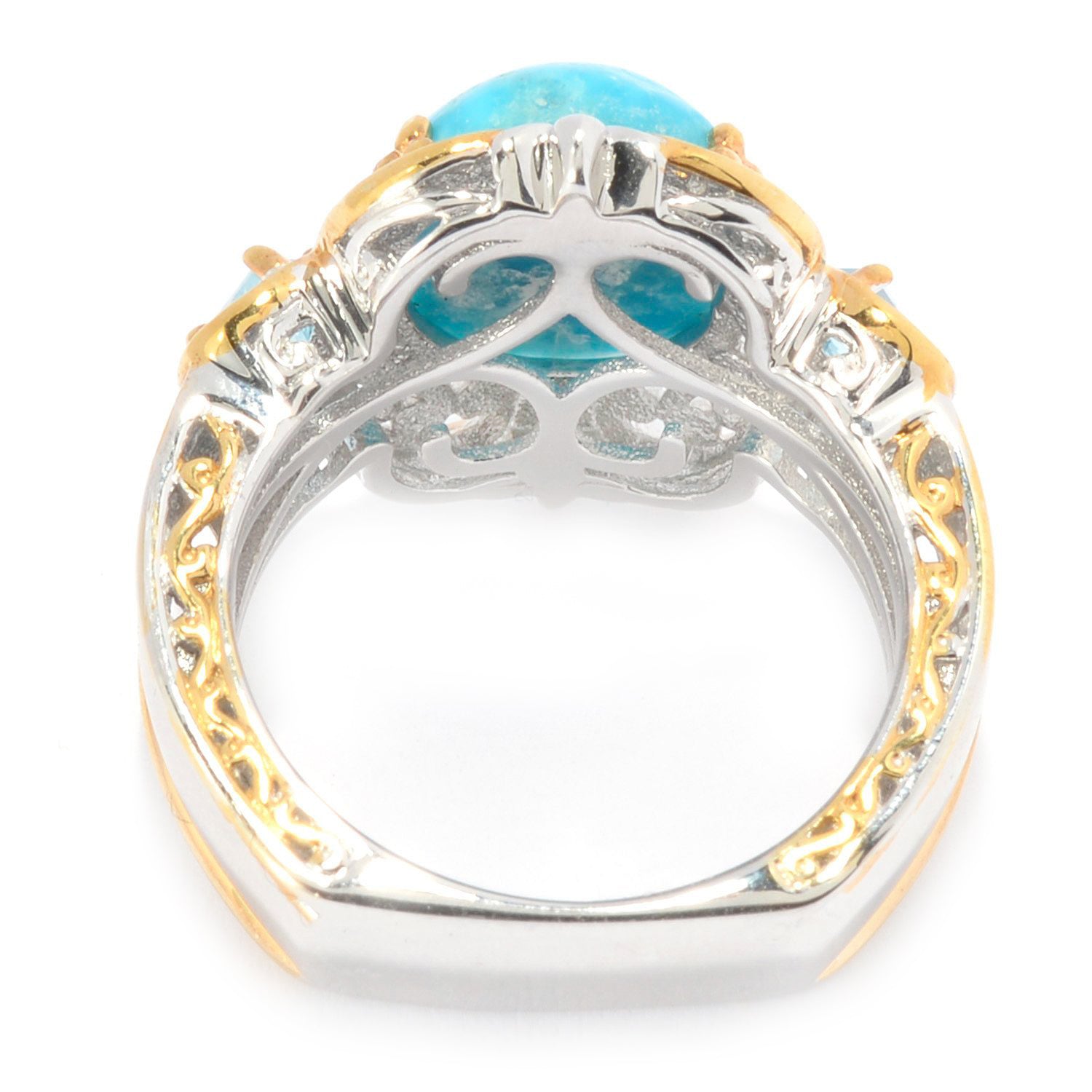 Gems en Vogue Bird's Eye Turquoise & Swiss Blue Topaz Ring