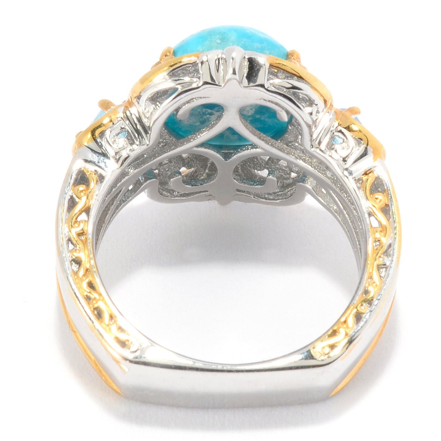 Gems en Vogue Bird's Eye Turquoise & Swiss Blue Topaz Ring