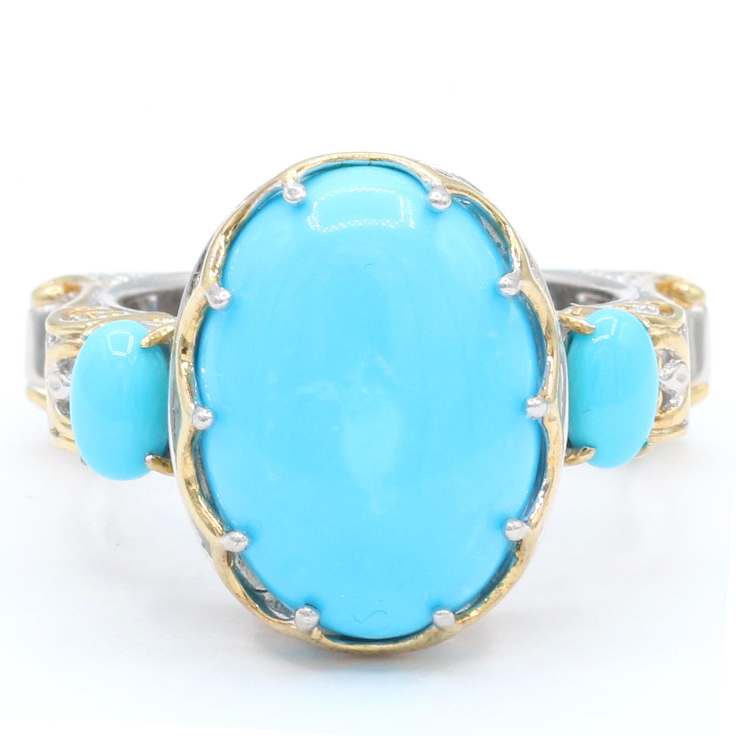 Gems en Vogue Choice of Spiny Oyster or Kingman Turquoise Ring