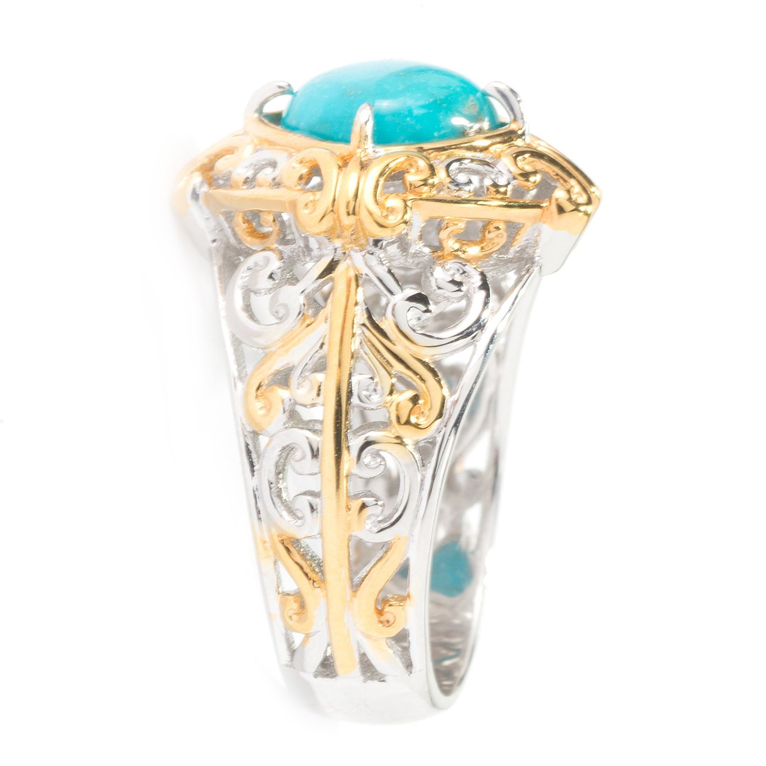 Gems en Vogue 24K Palladium Silver Kingman Turquoise Ring