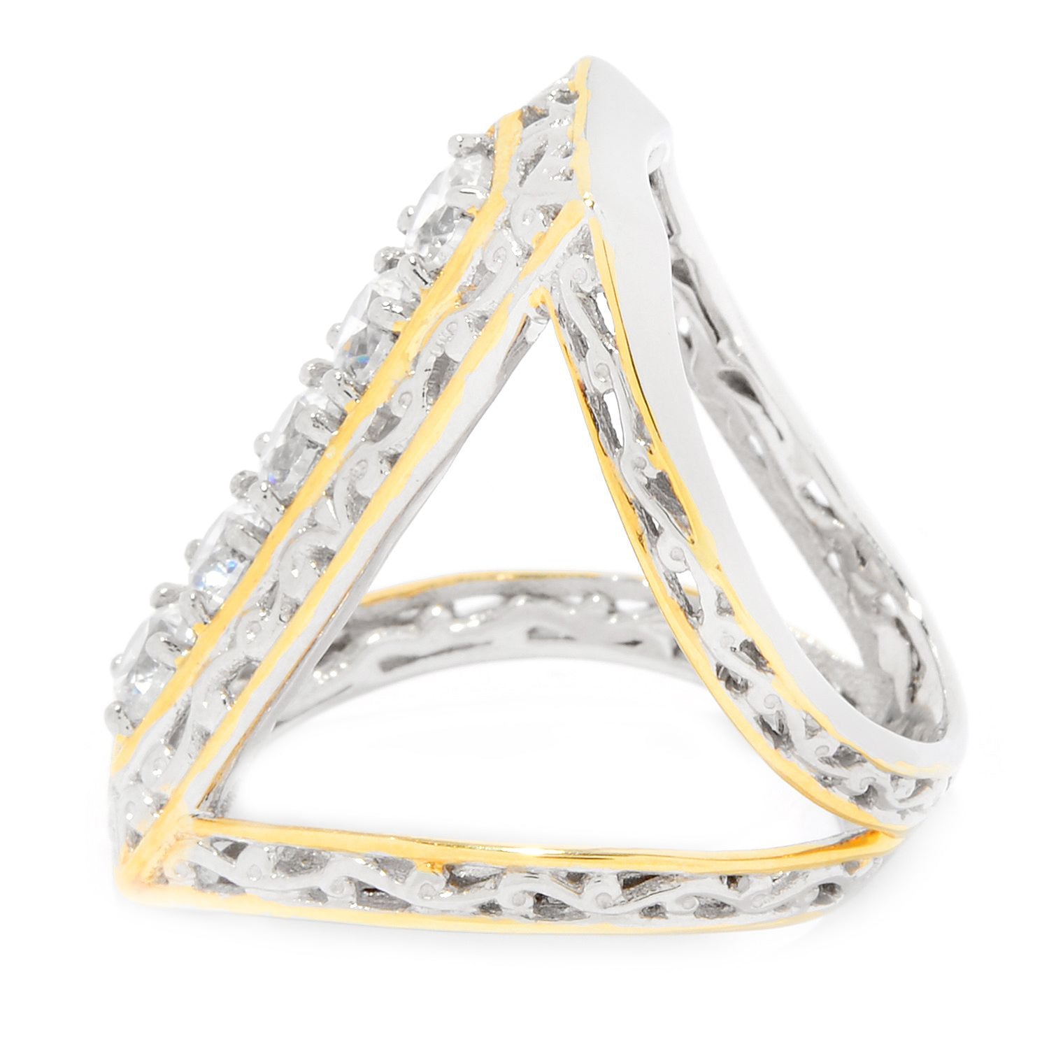 Gems en Vogue 2.00ctw White Zircon Five Stone Ring