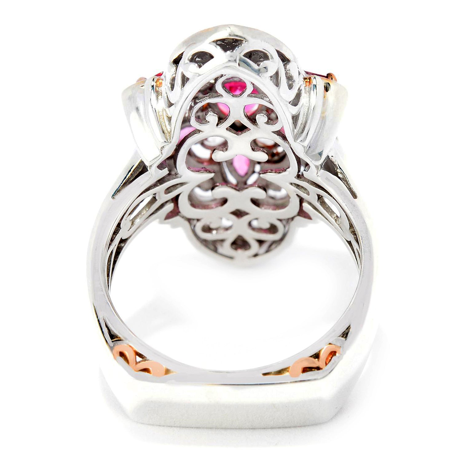 Gems en Vogue 1.53ctw Pink Tourmaline & White Zircon Ring