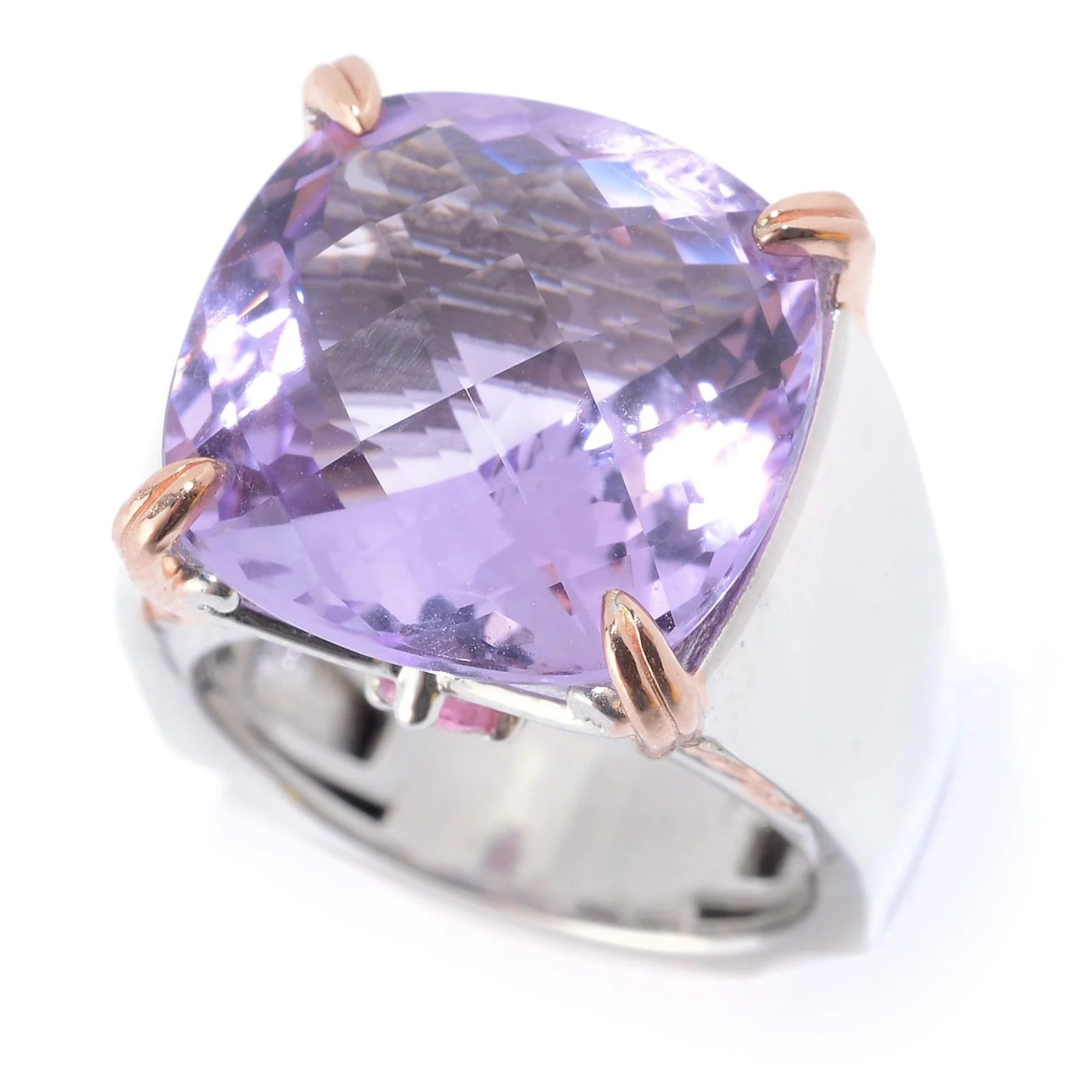 Gems en Vogue 12.06ctw Pink Amethyst & Pink Tourmaline Ring