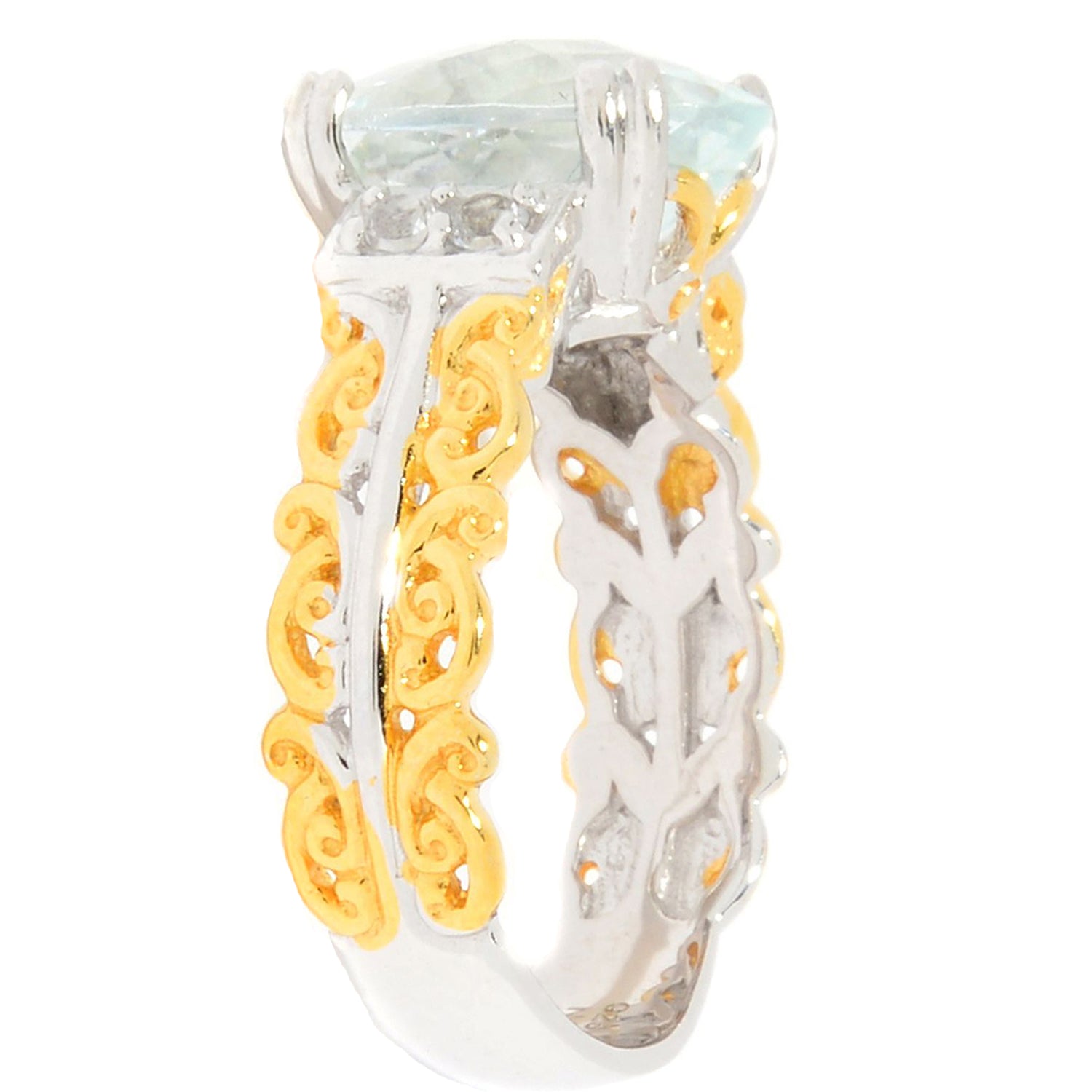 Gems en Vogue 4.20ctw Goshenite & White Topaz Ring