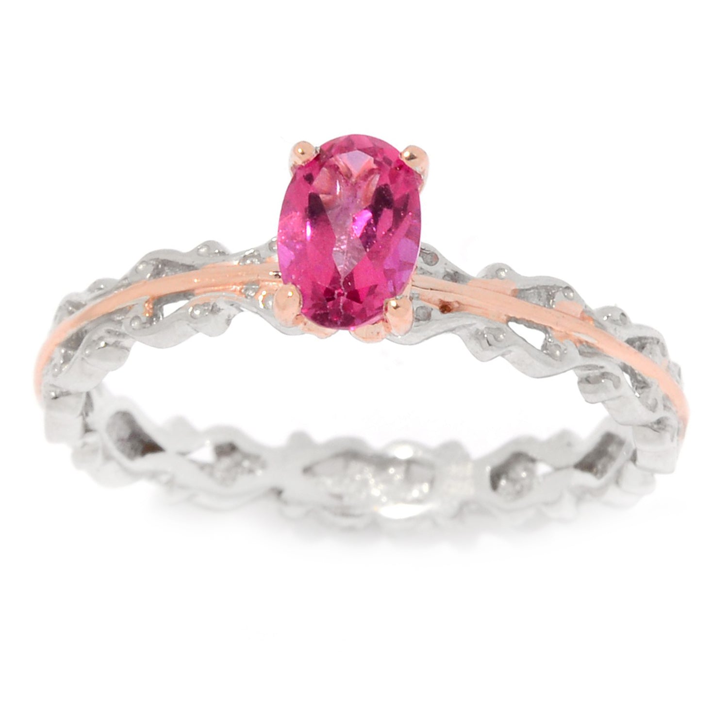 Gems en Vogue 0.44ctw Pink Topaz Ring