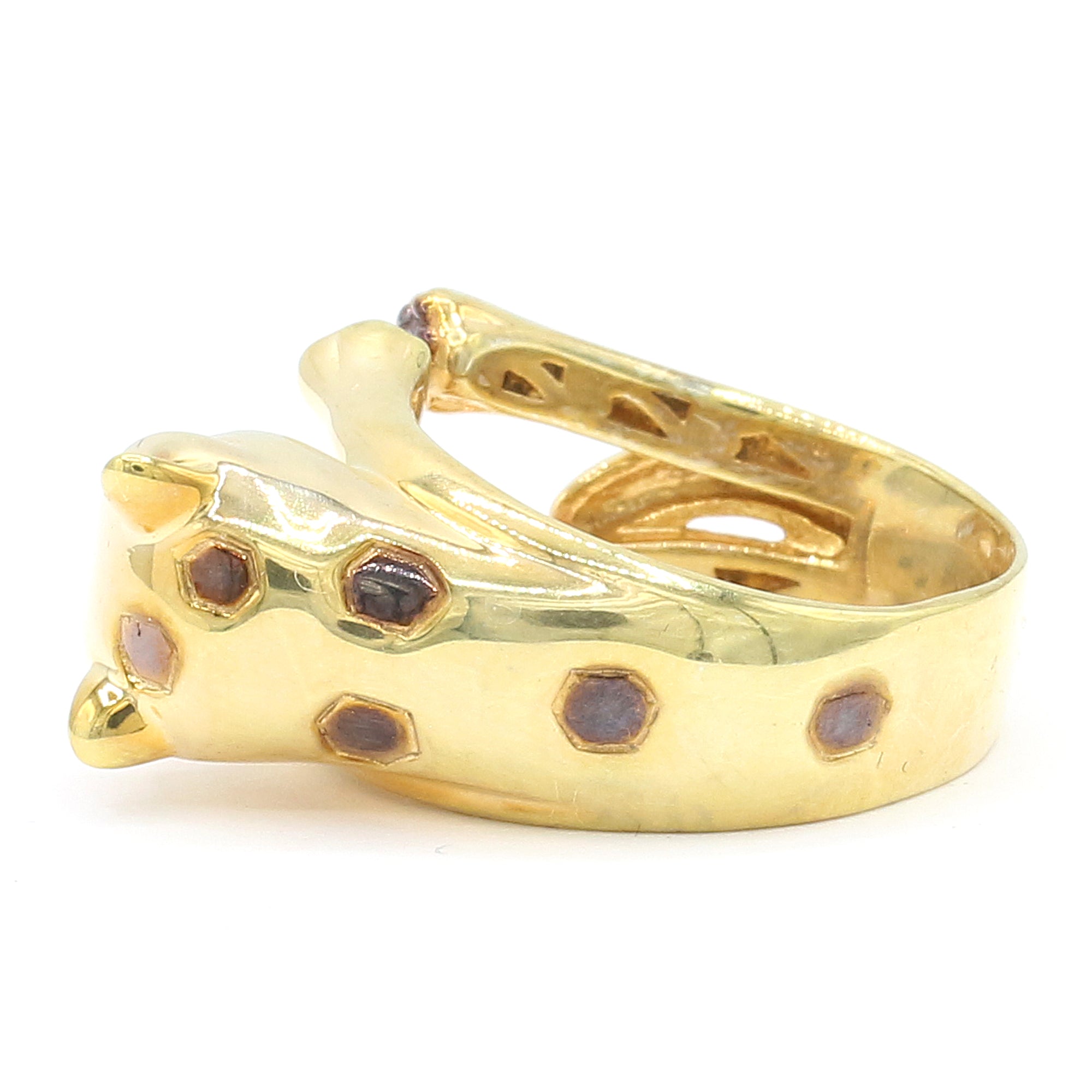 Gems en Vogue 24K Palladium Silver Chrome Diopside Panther Ring