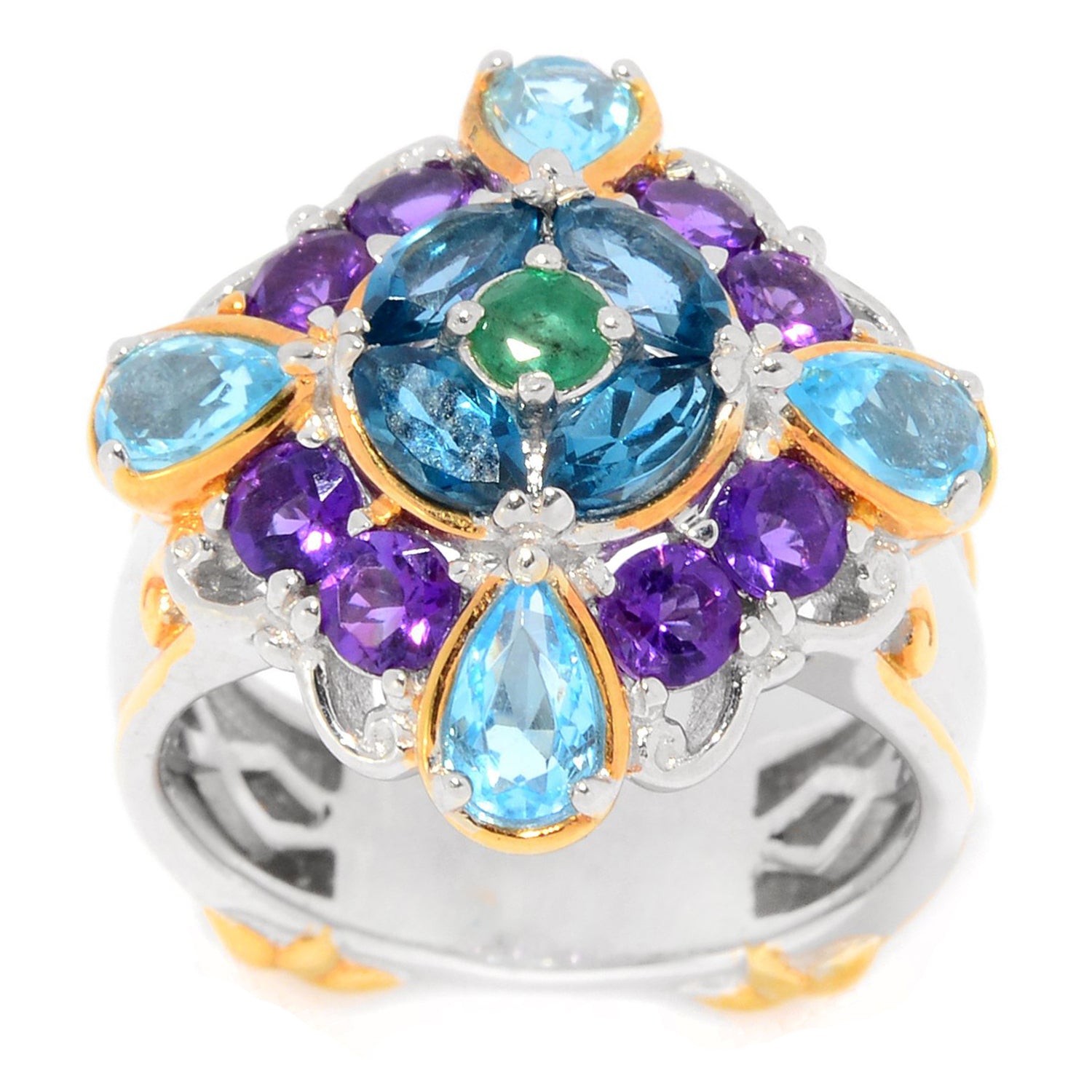 Gems en Vogue 2.82ctw Multi Gemstones Ring