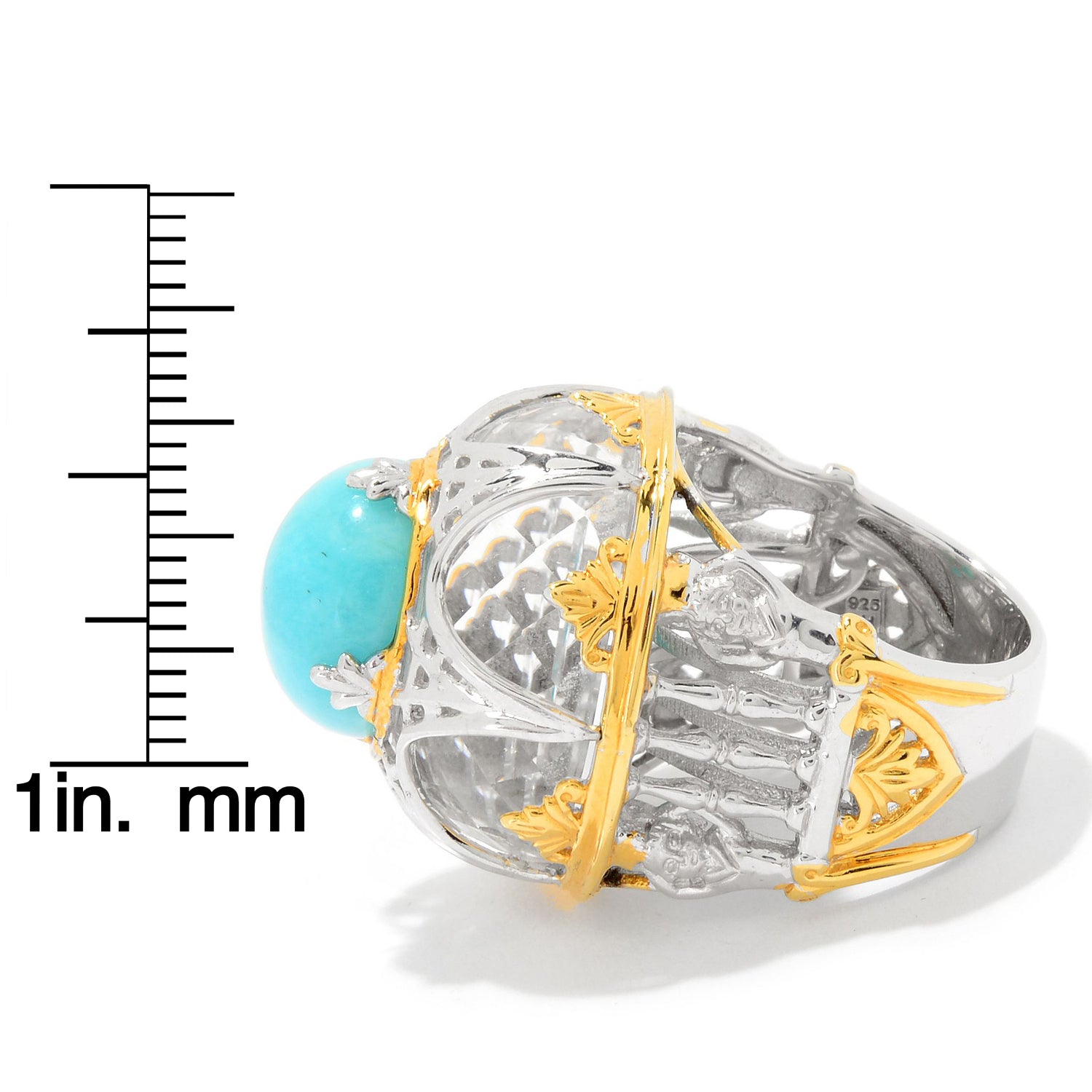 Gems en Vogue Amazonite & Rock Crystal Ring