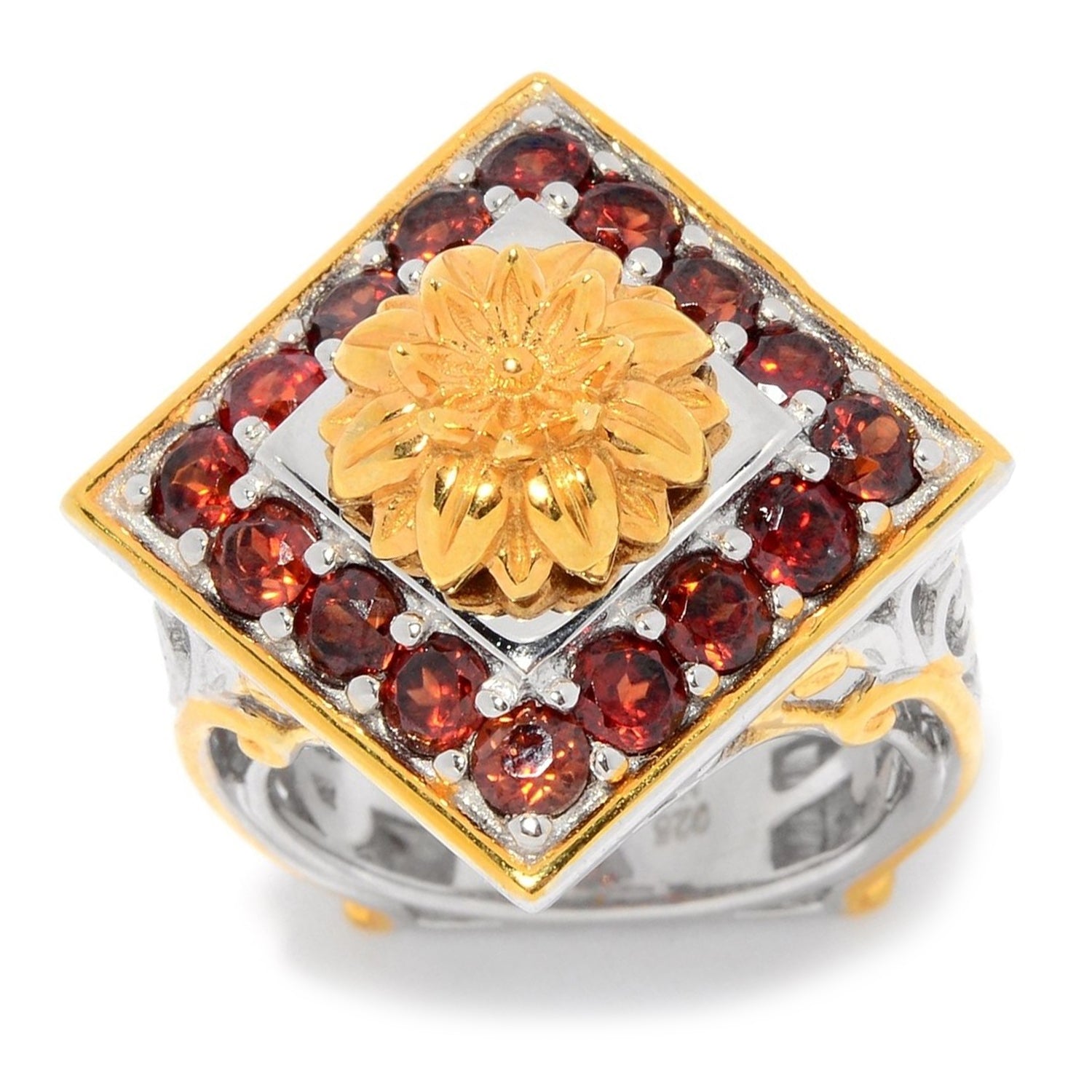 Gems en Vogue 2.72ctw Mocha Zircon Flower Ring