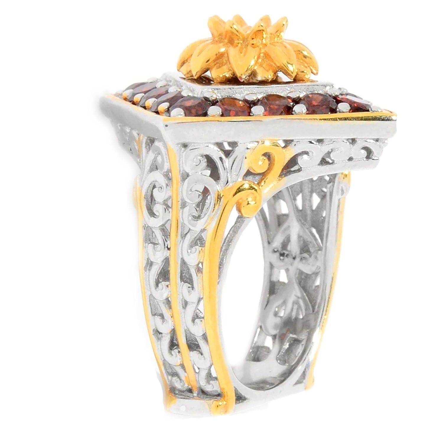 Gems en Vogue 2.72ctw Mocha Zircon Flower Ring