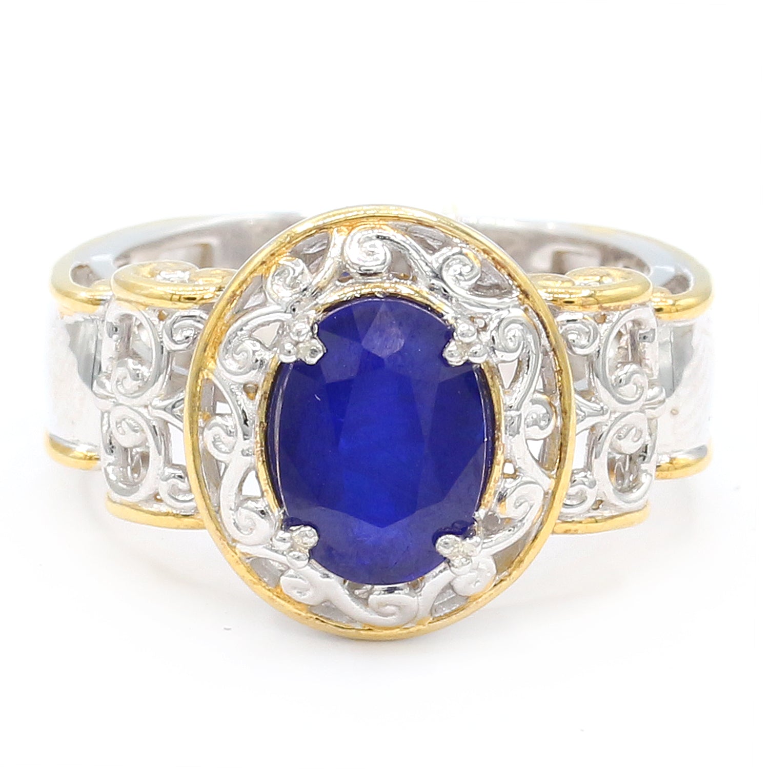 Gems en Vogue 2.35ctw Cobalt Blue Spinel Ring