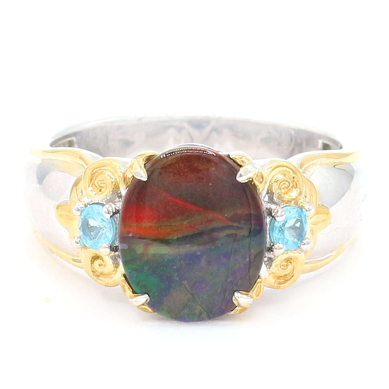 Gems en Vogue One-of-a-Kind Ammolite & Apatite Ring