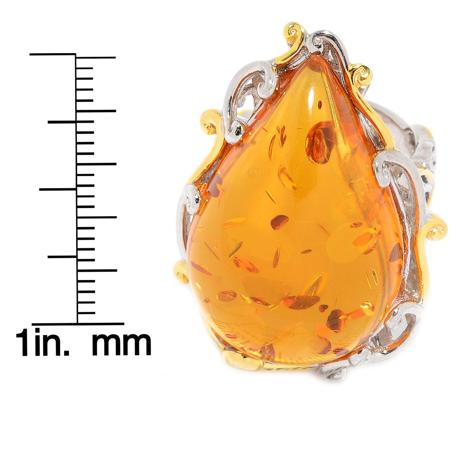 Gems en Vogue Baltic Amber Openwork Ring