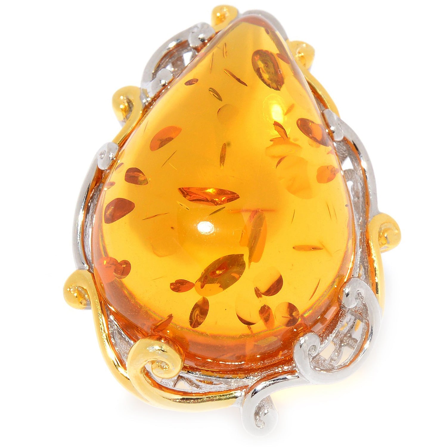 Gems en Vogue Baltic Amber Openwork Ring