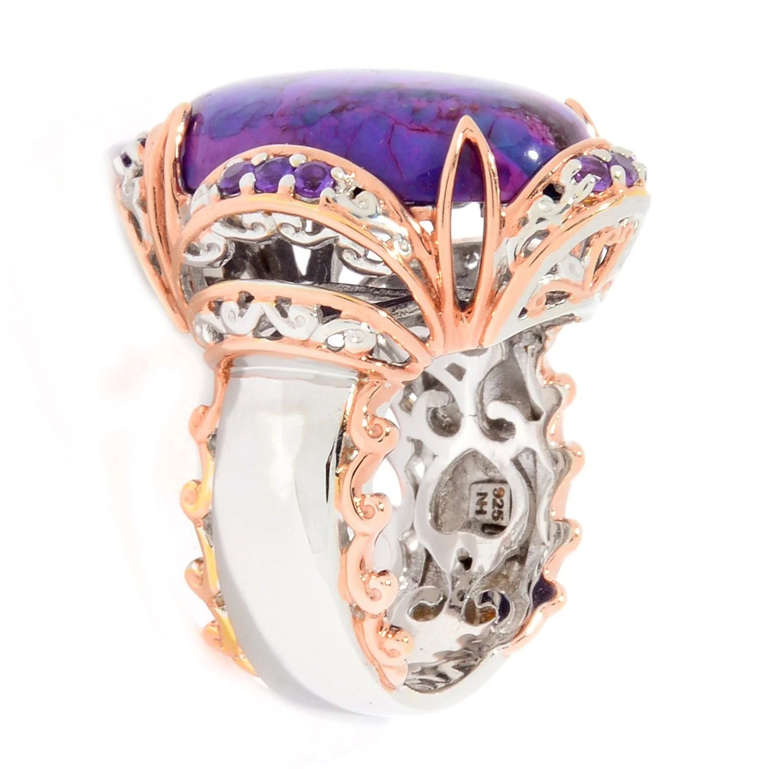 Gems en Vogue Mohave Turquoise & African Amethyst Cocktail Ring